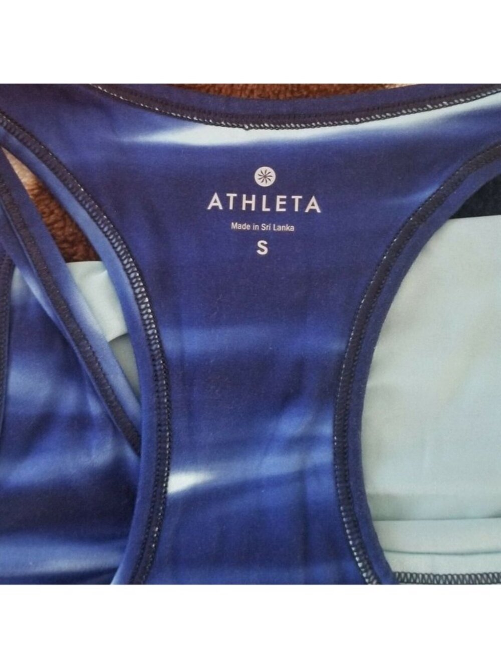 Athleta Women's Blue Wave Athletic Racer-Back Built-In Bra Tank Top Size Small - Picture 6 of 8